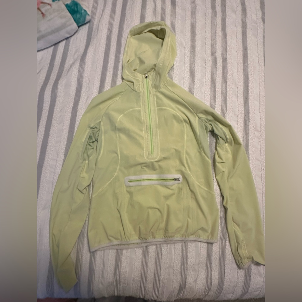lululemon athletica Light Lime Green Hooded Pullover Jacket